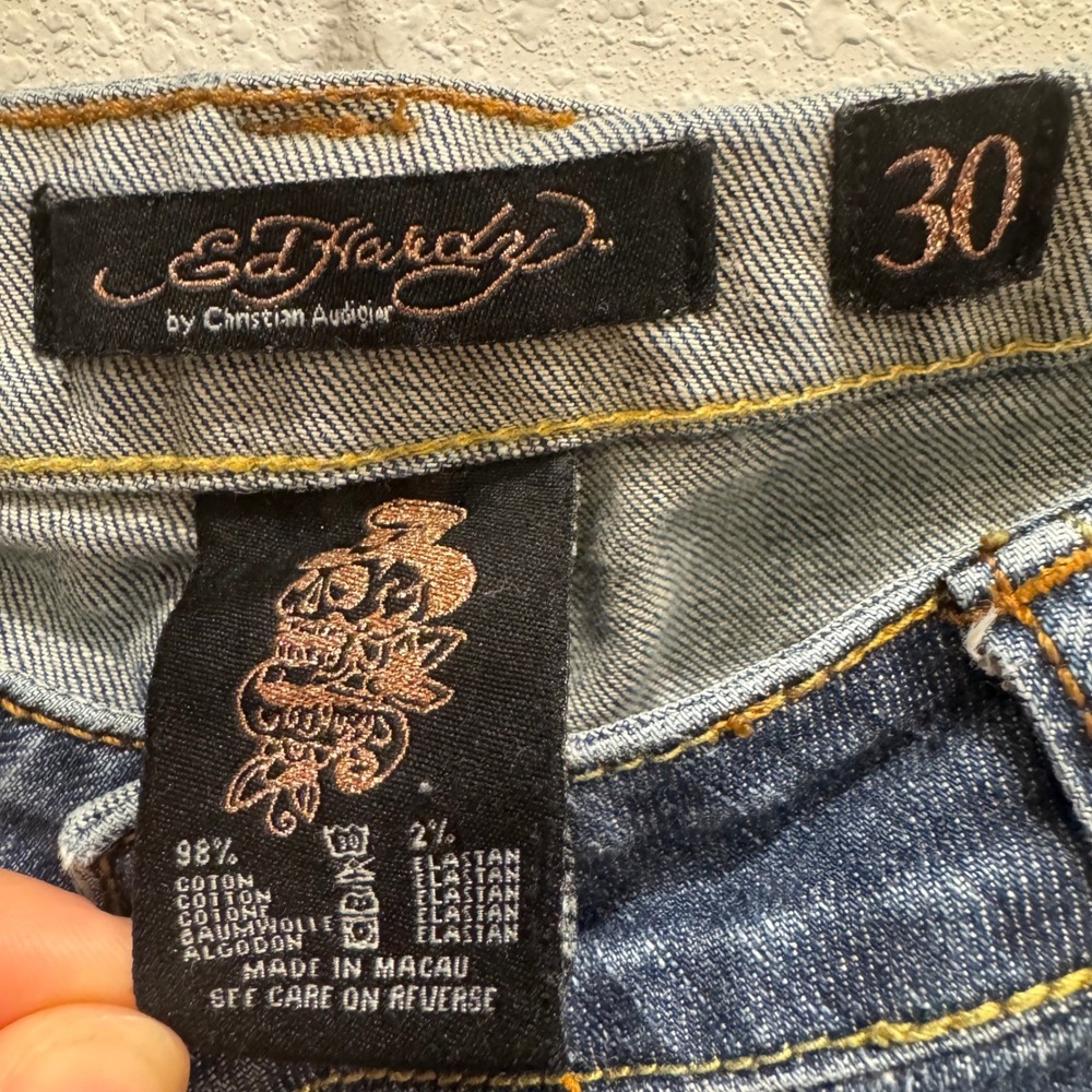 Vintage Ed Hardy by Christian AudigierJeans Y2K Tattoo Streetwear Women's Sz‎ 30 - Picture 4 of 15